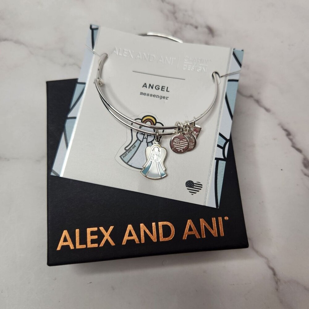 NEW Alex and Ani Angel Messenger Bangle *W/ Box* Charm Bracelet